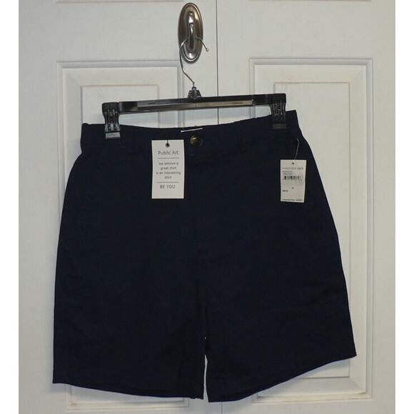 Public Art Men's Cotton Blend Chino Shorts in True Navy Large MSRP $69.50 - Picture 2 of 3